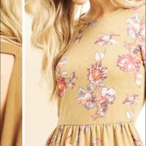 Mustard floral detail dress
